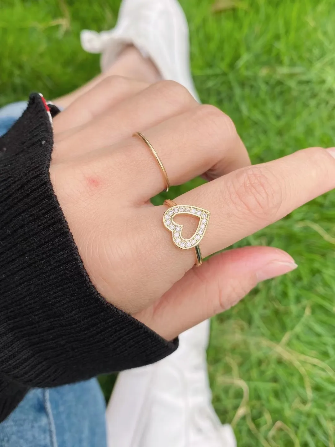 10 pezzi di fascino CZ micro pavimenta l'anello di barretta del cuore le donne Anelli di moda vintage 2021 regali gioielli femminili della Boemia