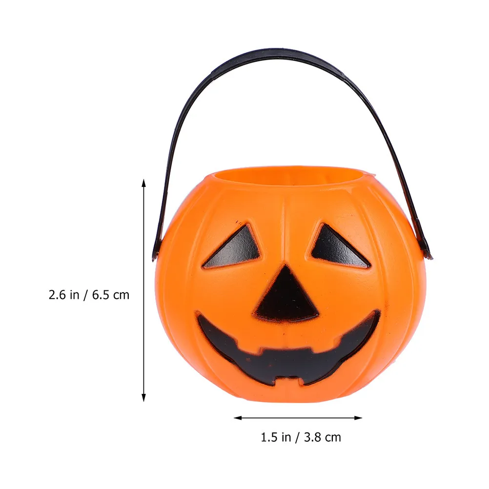 Seau De Citrouille En Plastique Élégant Performance Props Doux Titulaire pour La Maison Halloween Décorations De Fête Organisateur Boîte Y201006