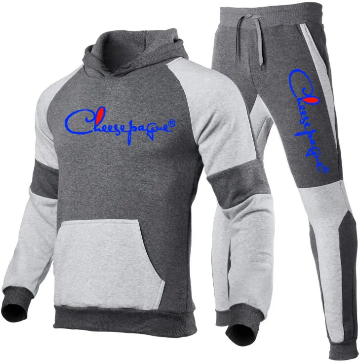 Felpa con cappuccio da uomo Tuta da uomo Abbigliamento sportivo Stampa di marca Tute Autunno Inverno Due pezzi Completi oversize con cappuccio Streetwear Abiti S-XXXL