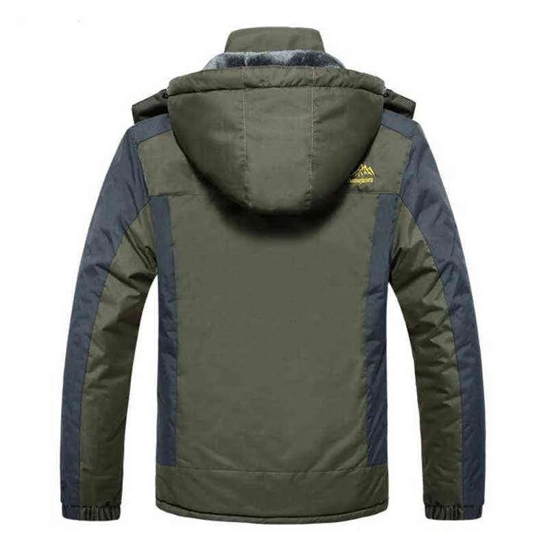 플러스 사이즈 8XL 9XL 겨울 군사 양털 재킷 남성 두꺼운 따뜻한 파커 코트 방수 방풍 열교환 스키 재킷 Y1103