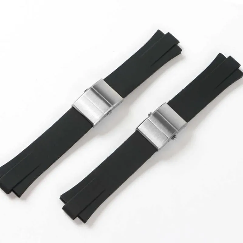 Bracelets de montre bande de caoutchouc de Silicone pour Aquis Double bracelet montre plongée Sport noir Aquis 24 11mm Buckle239y