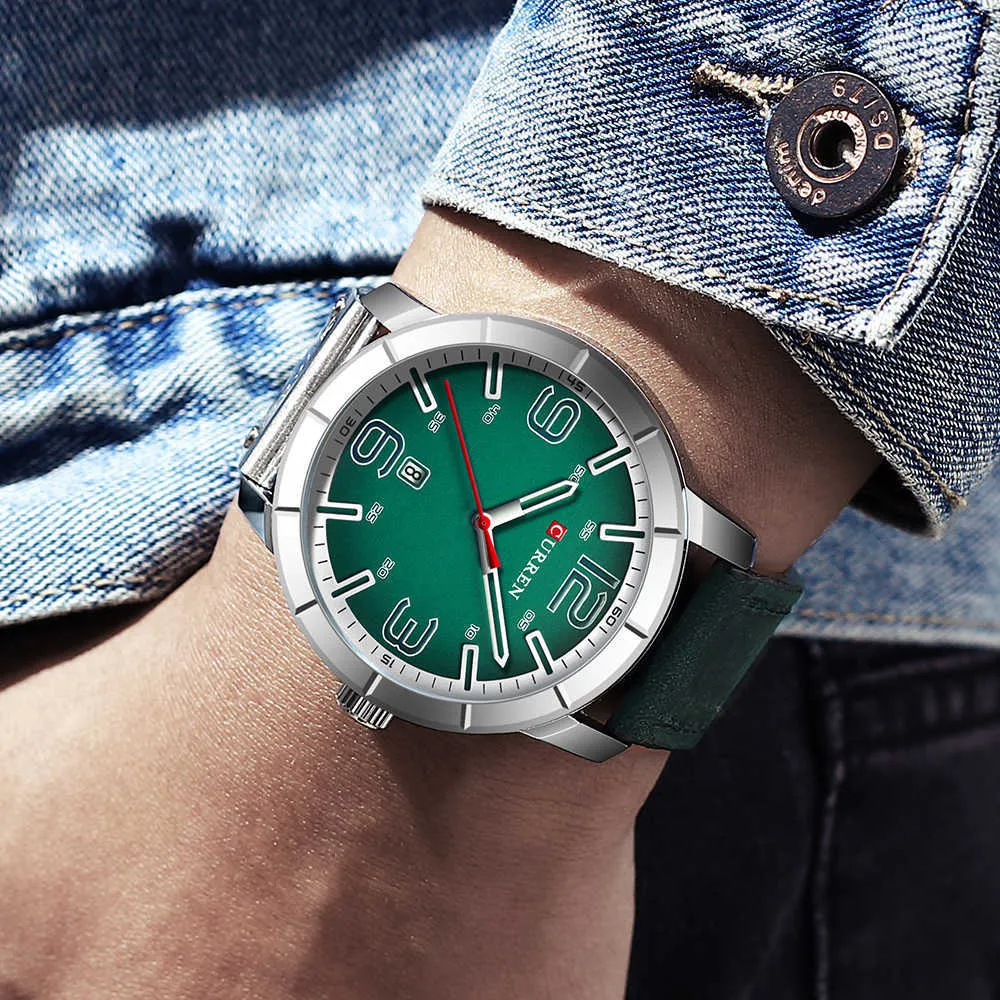 Nouveau 2019 montre-bracelet à quartz hommes montres Curren Top marque de luxe en cuir montre-bracelet pour homme horloge Relogio Masculino hommes Hodinky Q0219Y