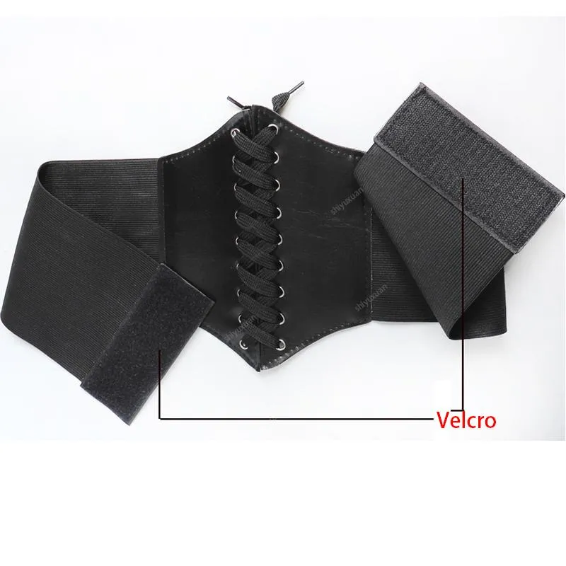 Belts Corset Wide Pu Leather Belt Cummerbunds Strap For Women Elastic Tight High Waist Slimming Body Shaping Girdle 65-75cm270z
