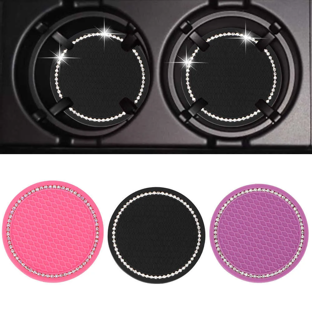 Anti-Slip Pad Mat för inredningsdekoration Silicera Gel Car Styling Accessories 2st Car Coaster Water Cup Bottle Holder