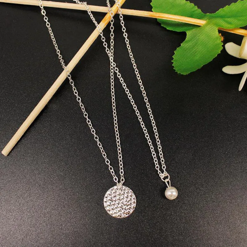 Collier pendentif pièce de monnaie ronde en or pour femmes chaînes à maillons simples en couches colliers de perles collier ras du cou mujer bijoux femme 2020