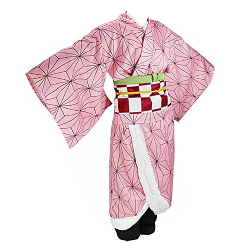 Anime démon tueur Kimetsu No Yaiba Cosplay Costumes Kimono Halloween Tanjirou Kamado Nezuko Cosplay ensembles de costumes Y0903