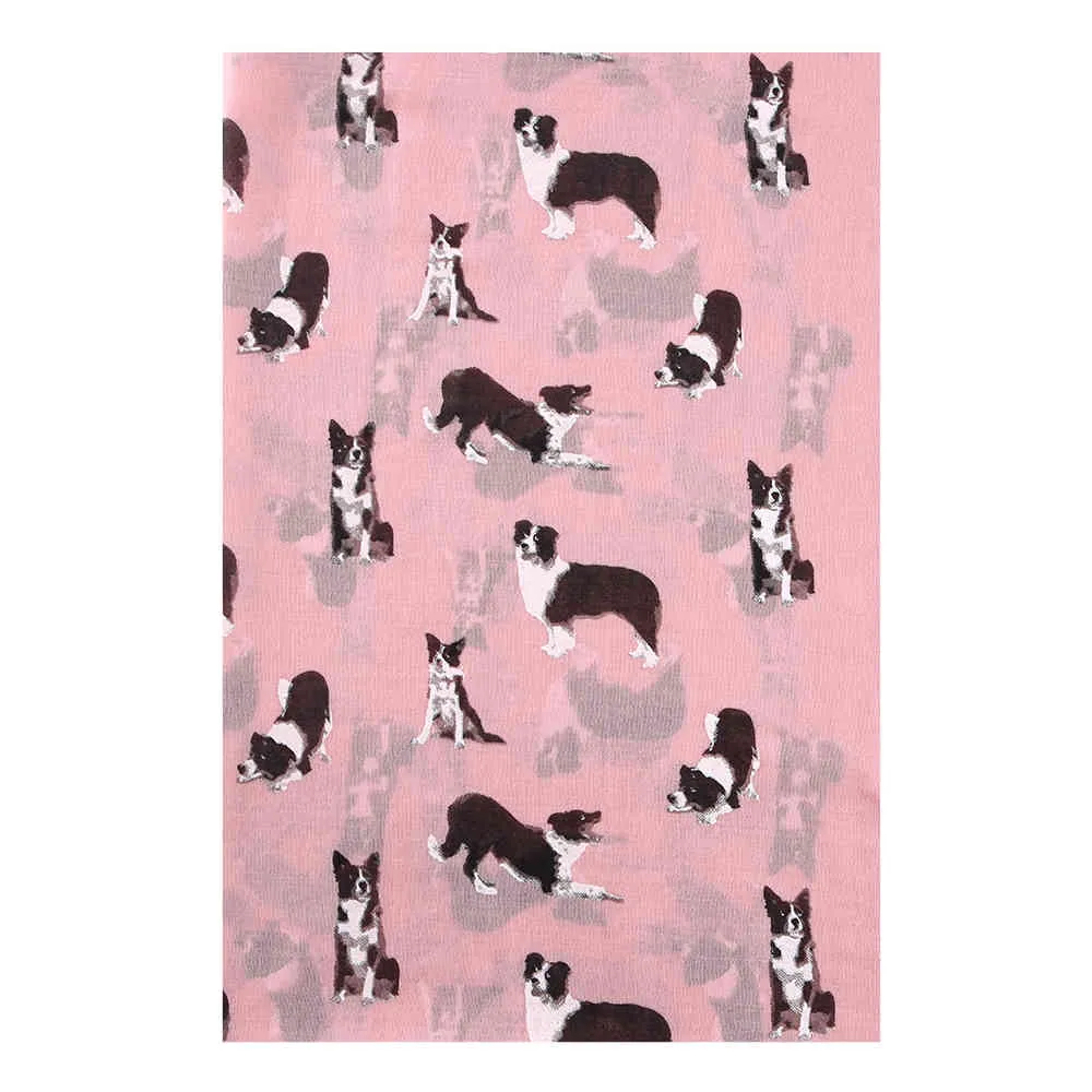 Foxmother Lichtgewicht Grijs Wit Pet Shepherd Print Sjaal voor Dog Lovers Sjaal Wrap Dierlijke Sjaals Dames