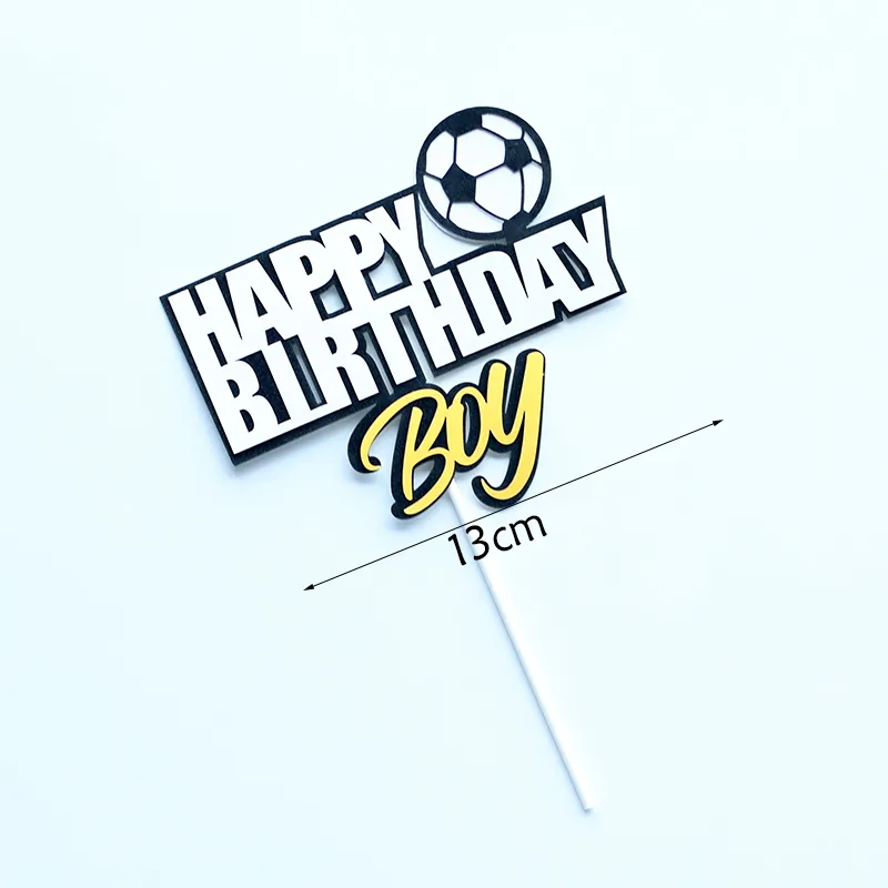 Kreative Fußball Sport Thema Alles Gute zum Geburtstag Kuchen Topper Cartoon Junge Geburtstag Cupcake Topper Dekoration Kinder Geburtstag Party Y200618