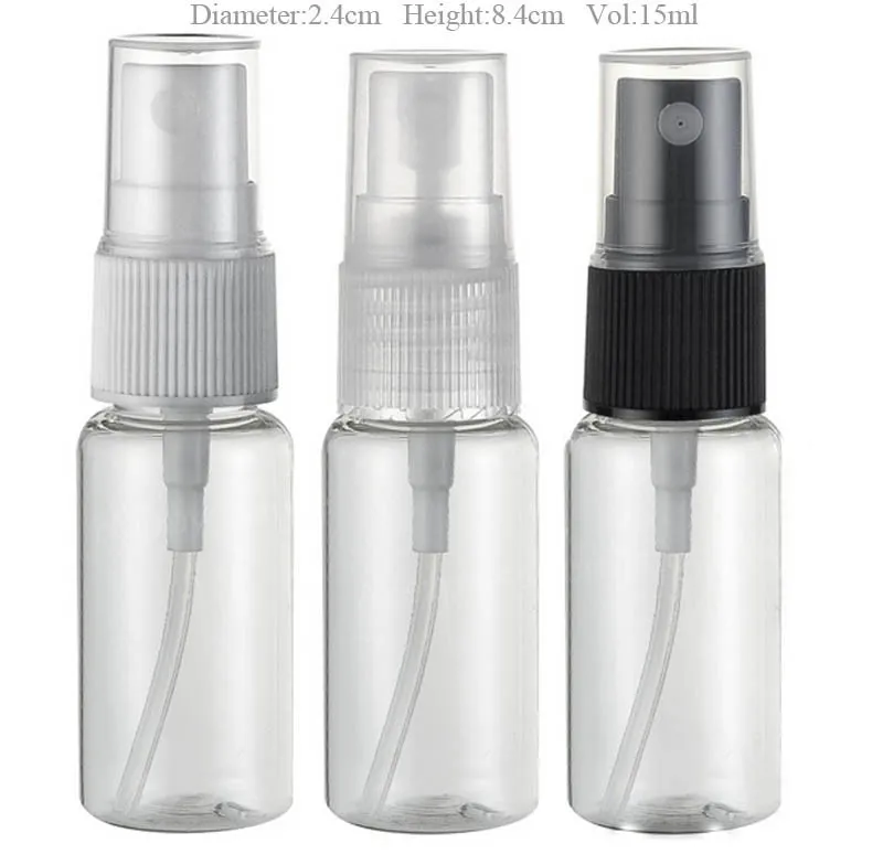100 x 15 ml Clear Portable Travel Plast Perfume Mist Spray Bottle 15cc Toma Atomizer Kosmetisk Fragrance Container