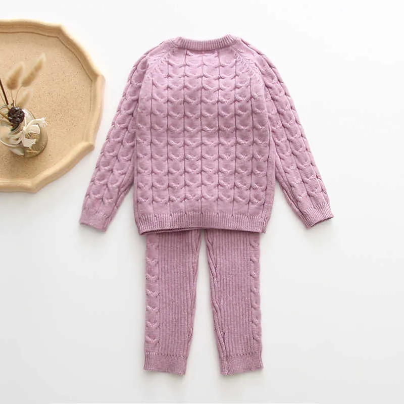 Babyinstar Unisex Clothing Sets Long Sleeve Sweater + Pants Infant Boys Knit Tracksuits Toddler Suit Baby Girls Clothes 211025