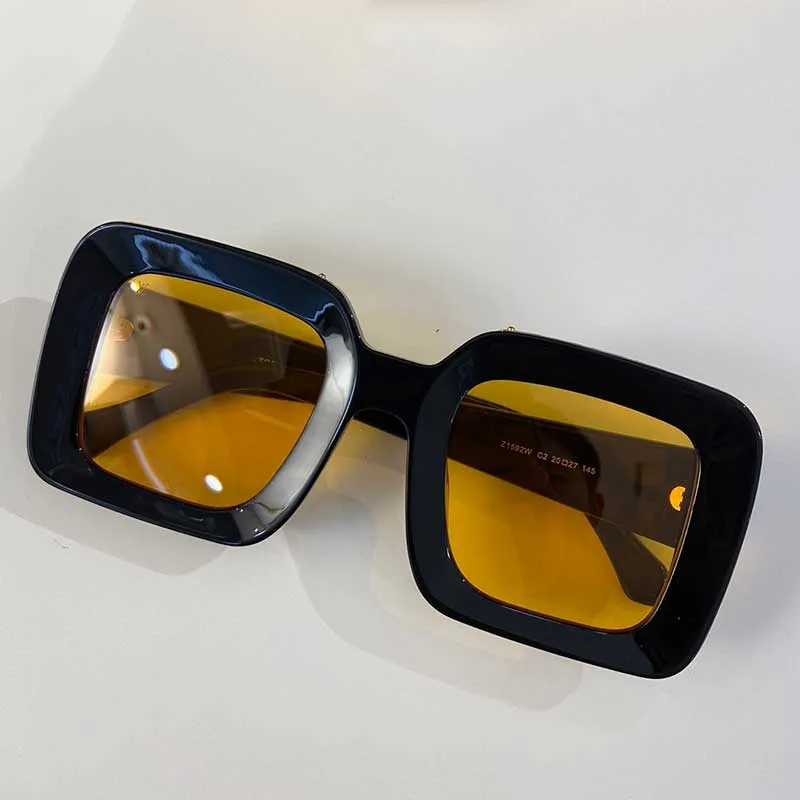 Men women designer sunglasses Z1591W Black acetate frame and lenses Square shape House style mens second-generation millionaire gl287K