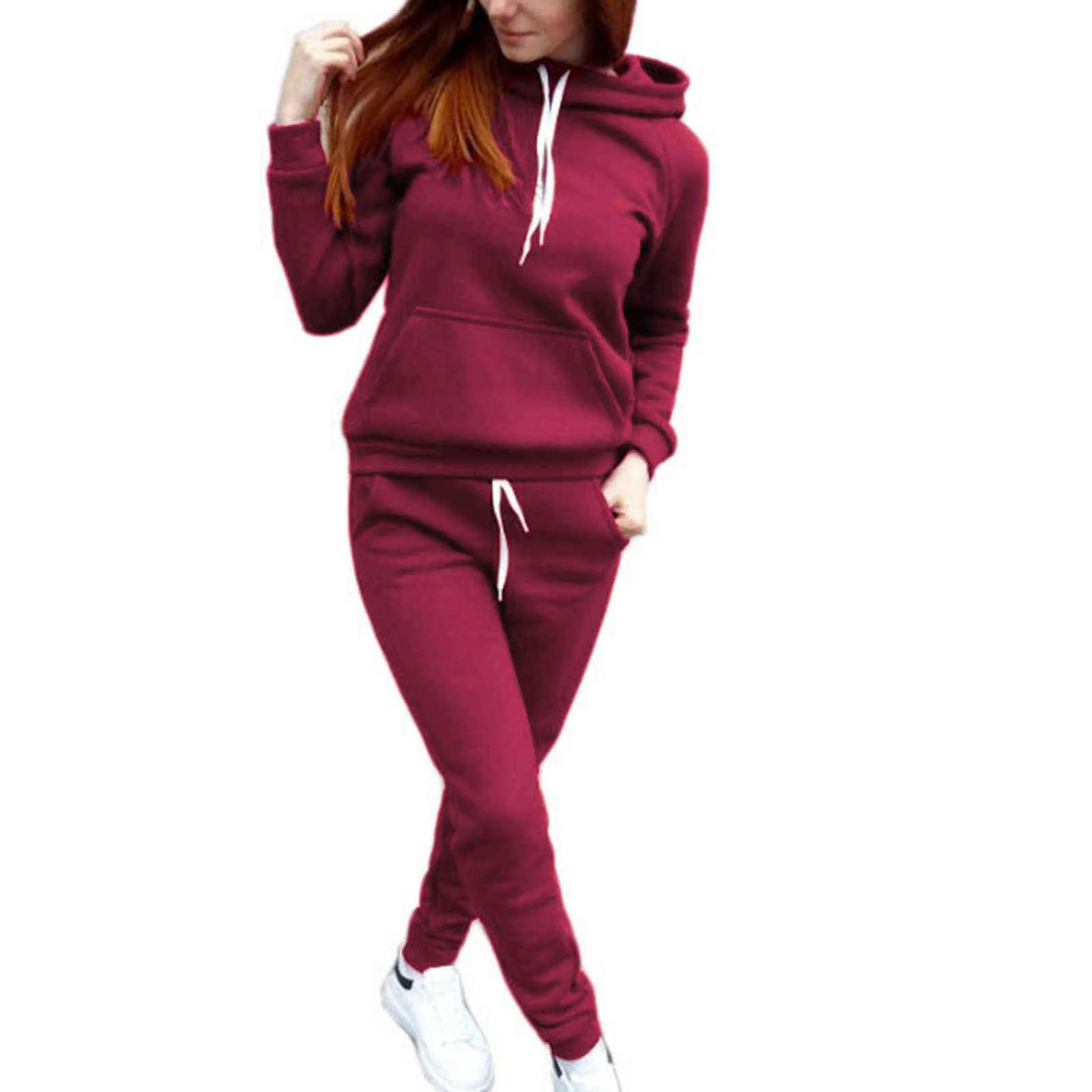 Vente Simple femmes automne sport costume sweats à capuche et pantalons ensemble pour l'exercice NOV99 211105