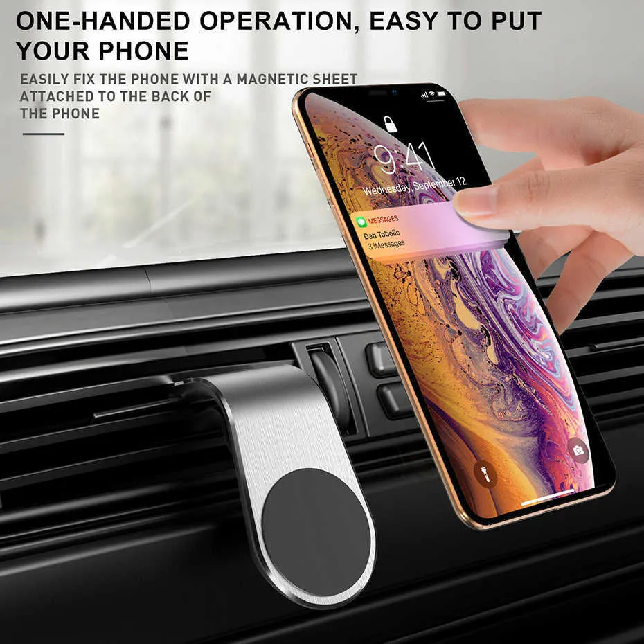 Soporte de teléfono magnético Universal para coche soporte de montaje de salida de aire en coche GPS soporte de teléfono móvil Blacket para iPhone11 Samsung Xiaomi