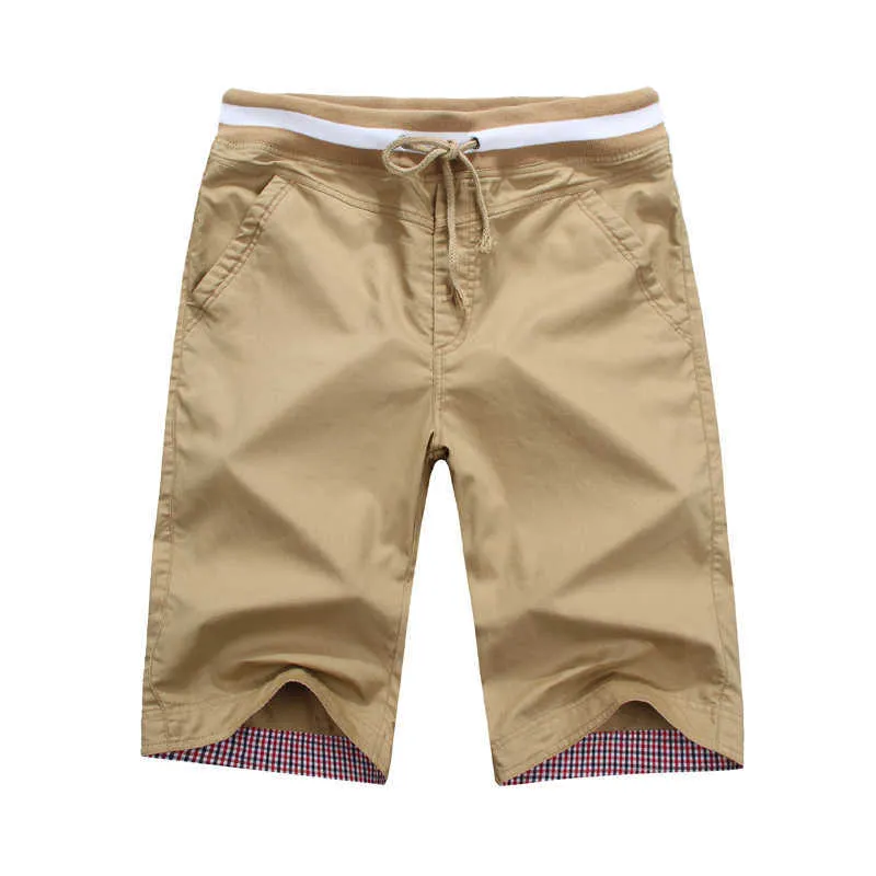 Pantaloncini casuali tinta unita estiva Pantaloncini moda uomo larghi Pantaloni da spiaggia in cotone di grandi dimensioni M-4Xl 210714