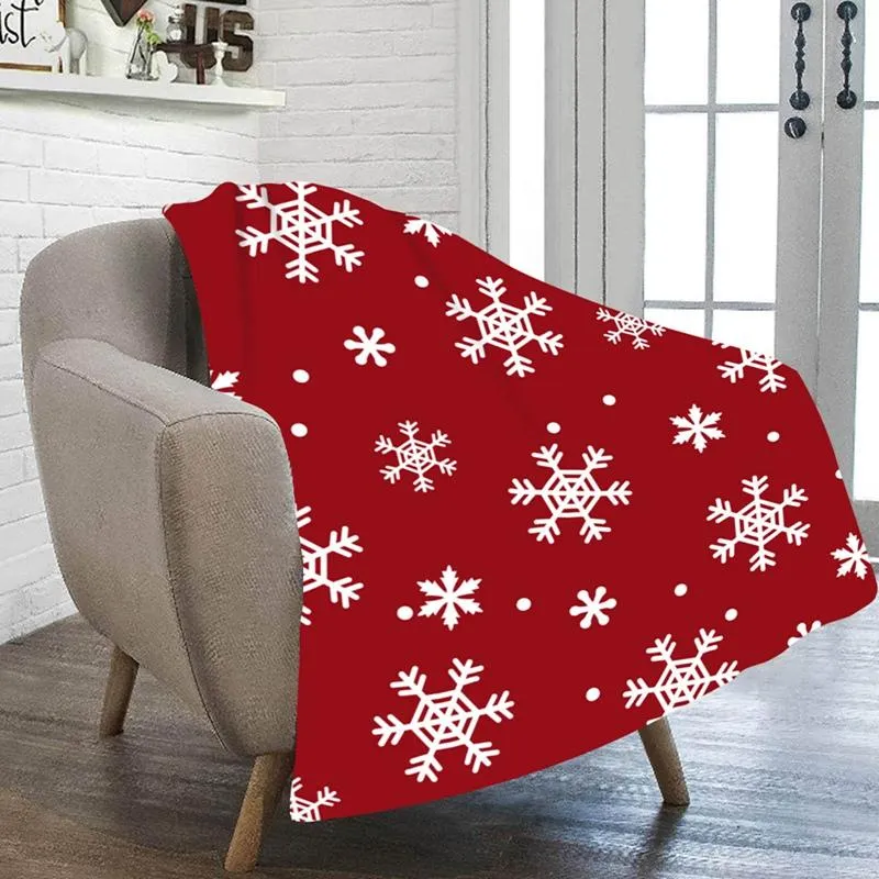 Rzut snowflake koc polar miękki ciepłe zimowe czerwone koce świąteczne świąteczne prezent pluszowy bedspreads dla łóżka sofa okładka samochodu 2168