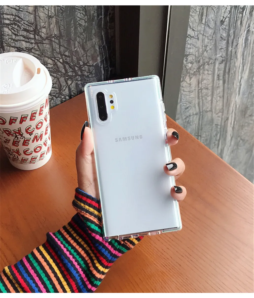 Klare Candy Color Hüllen für Samsung Galaxy S21 Note 20 Ultra S20 FE S10 Plus A52 A71 A51 A50 A32 A21S A72 Transparent Soft Cover