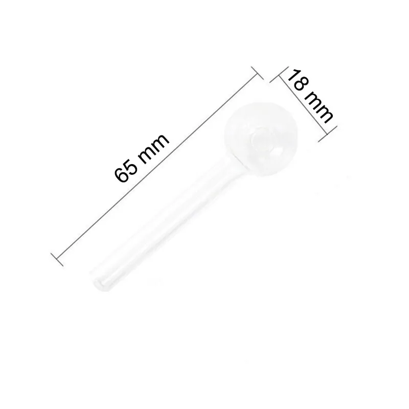 65mm透明なガラスパイプオイルネイル燃焼ジャンボパイプ6 5cm厚さ透明な透明な喫煙チューブ2 5インチパイレックスガラスバーナー272F