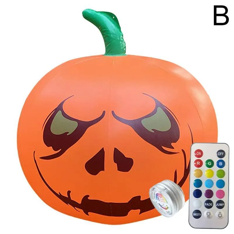 Decoración de fiesta 1 unids 16 pulgadas Control remoto Calabaza Globo ocular Regalo luminoso Juguetes ligeros Anillo Halloween Up Toy Q8N4266C