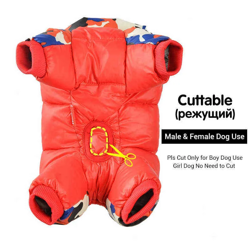 Winter Dog Clothes Waterproof Dog Overalls for Small Dogs Super Warm Soft Puppy Snow Suit Full-Covered Belly Female/Male Dog Use 211106