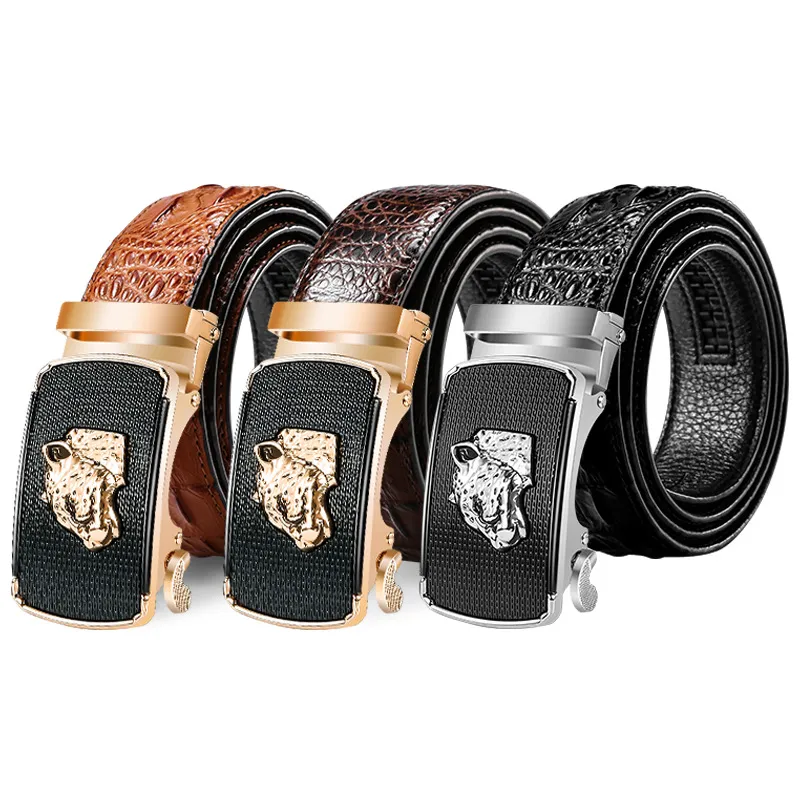 2021 men's leather belt crocodile pattern belt mans belt whole automatic buckle pants supply204S