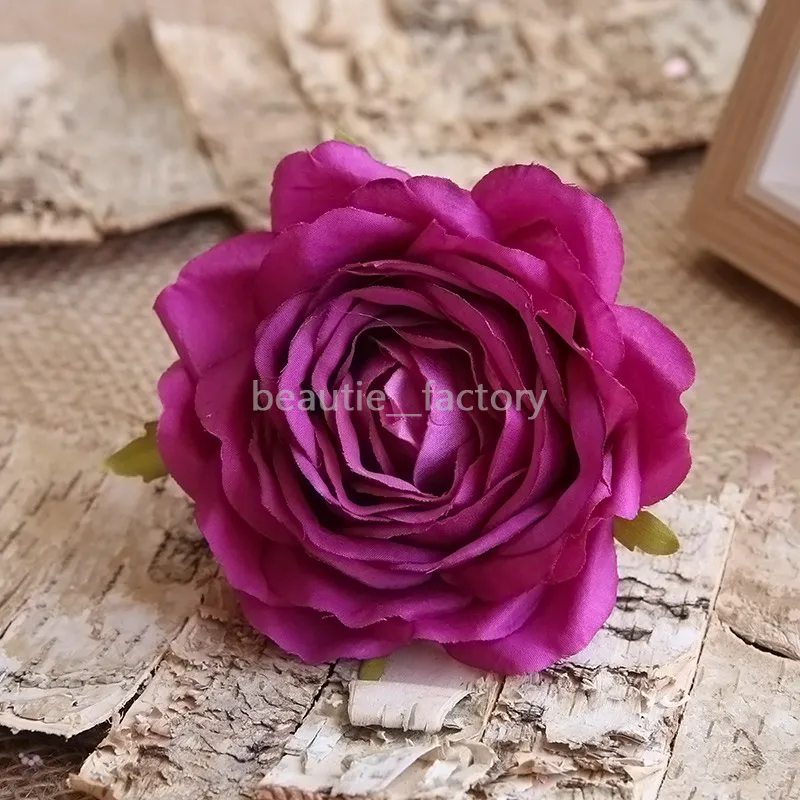 9CM Artificial Multi-layered Rose Heads Decorative Flower Silk Fake Bulk Wedding Flowers Room Home Table Decoration251S