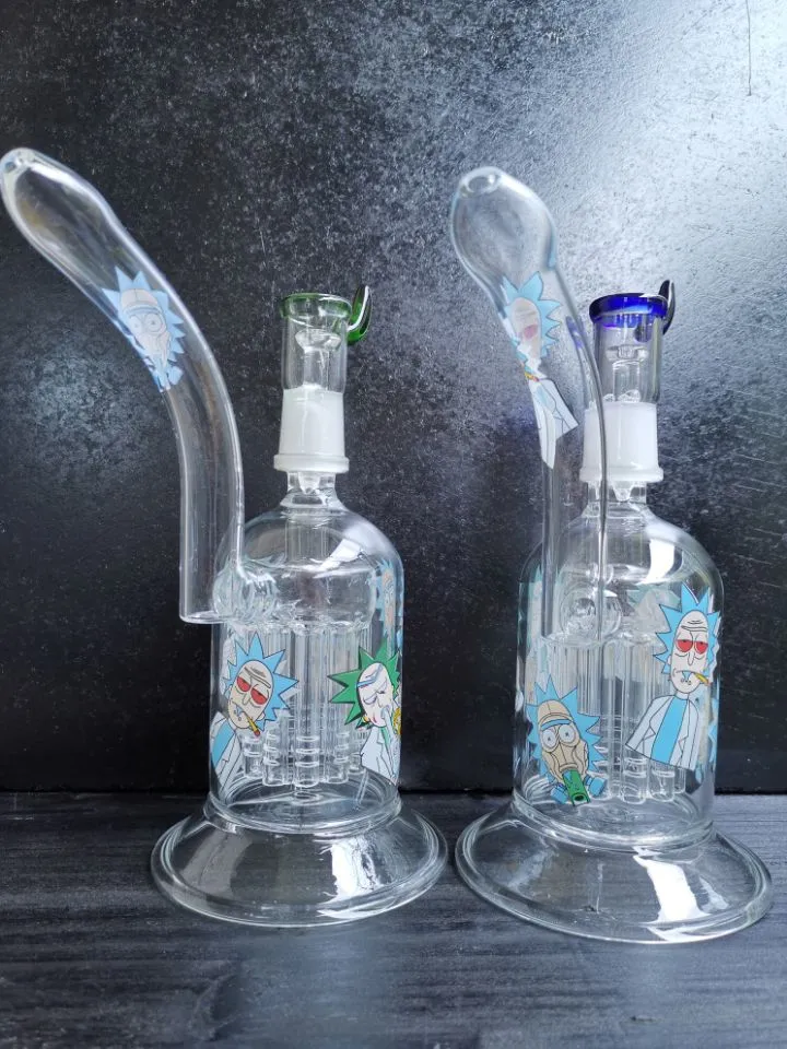 Beker Glas Water Bong Dikke Bongs Arm Tree Perc Waterpijp Bong Glas Nail Dome Dry Herb Recycler Oil Rigs zeusart winkel verkoop