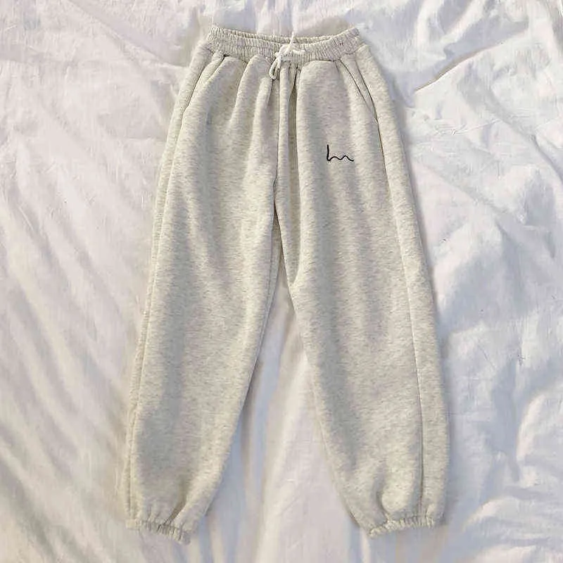 HARAJUKU JOGGERS Bred ben Sweatpants Kvinnor Byxor Plus Size High midjebyxor Streetwear Japanese Pant Femme Fall 211218