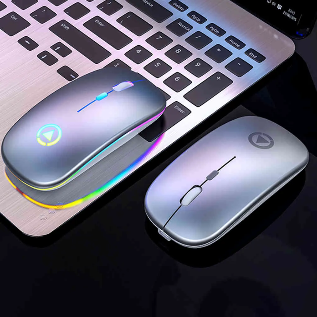 Ultra-mince lumière LED batterie Rechargeable 2.4GHz numérique sans fil muet USB optique ergonomique souris de jeu ordinateur portable