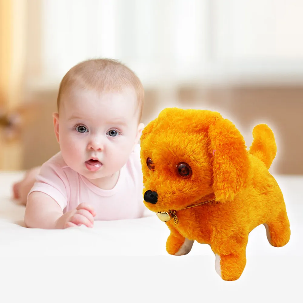 Musique lumière mignon en peluche robotique électronique marche intelligente chien chiot jouet pour enfant mignon peluche poupée filles cadeau pour les enfants