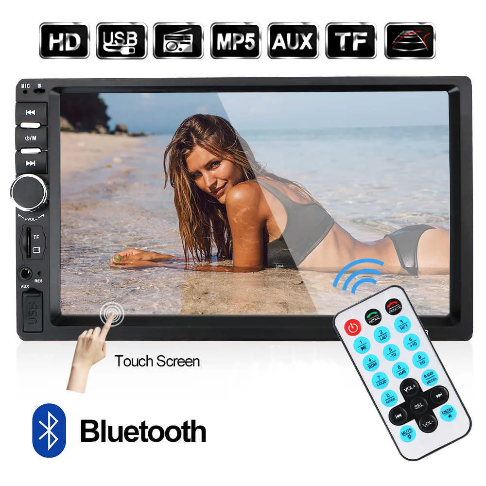 7 Touch Screen HD Car Audio Lettore multimediale 7010B 7012B 7018B MP5 FM 2Din Elettronica auto Radio Display di retromarcia163d