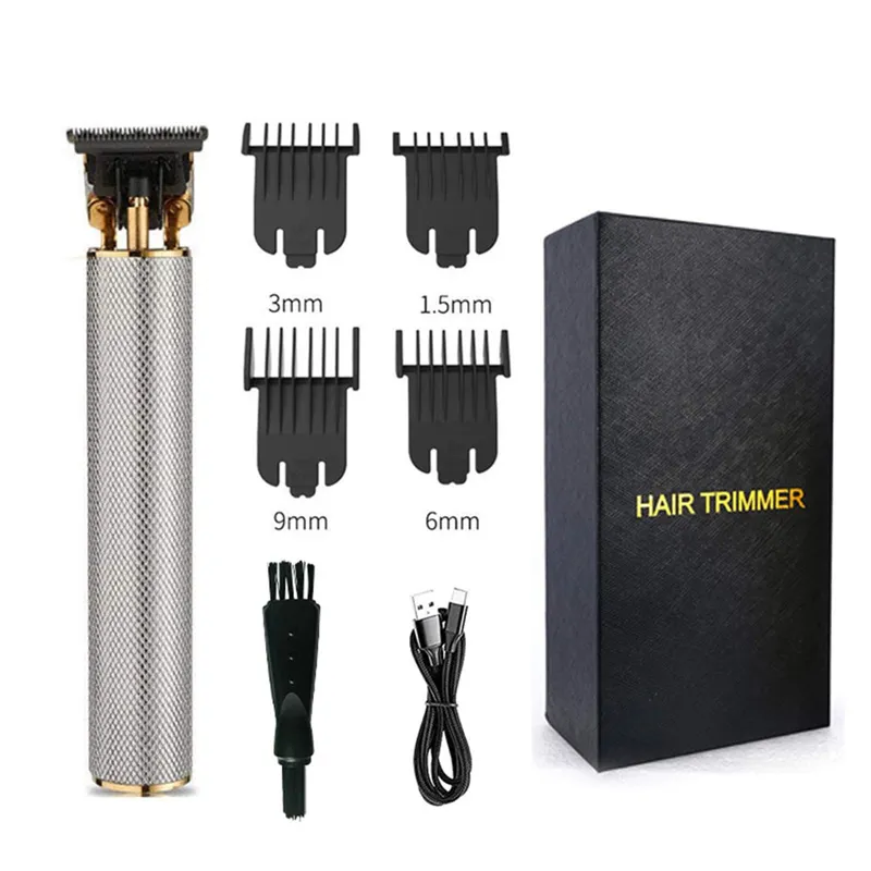 T6 Tshape Tooth Baldhead Elektrischer Trimmer Schnitzerei USB-Haarschneidemaschine Weißer Aluminiumrohrschneider5397919