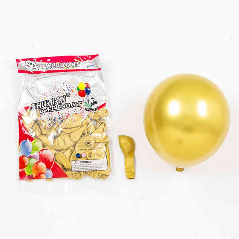 żółty balon zestaw girlandy biały metalowe złoto lateksowe globos na ślub letnie impreza dzieci