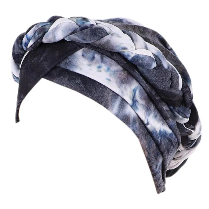 Bonnet / Skull Caps Design de mode Femmes Imprimer Chemo Cancer Tête Chapeau Cap Ethnique Bohème Pré-Noué Tresse Torsadée Couverture De Cheveux Wrap Turban Headwea