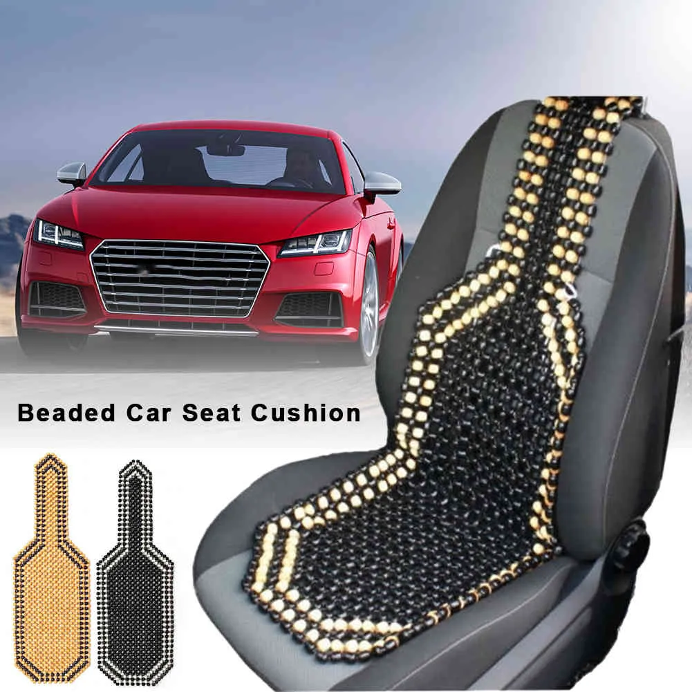 Universell Summer Cool Wood Wood Bead Seat Massage Cushion Chair Cover för bil Auto Office Home Van Truck Bus