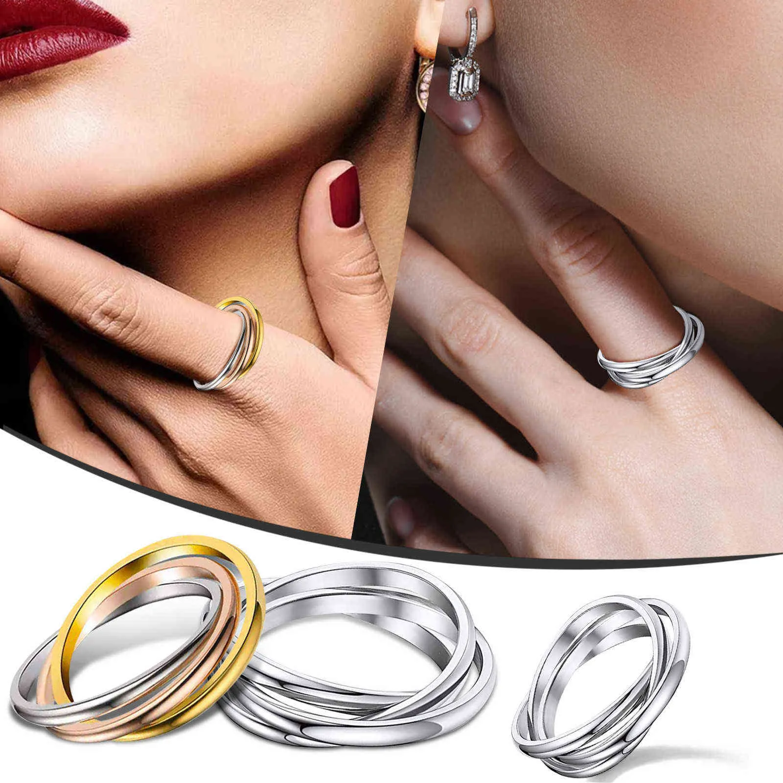 Pour femmes anneaux Costumes d'Halloween or Couple anneaux femmes empilables anneaux G1125