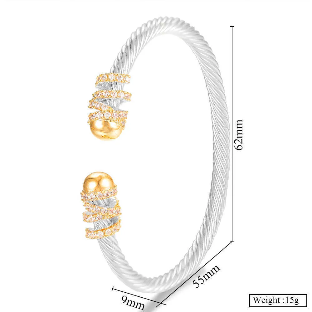 Missvikki Bracelet empilable de conception originale pour les femmes mariée mariage cubique Zircon ouvert Bracelet Dubai Bracelet bijoux de fête Q0717