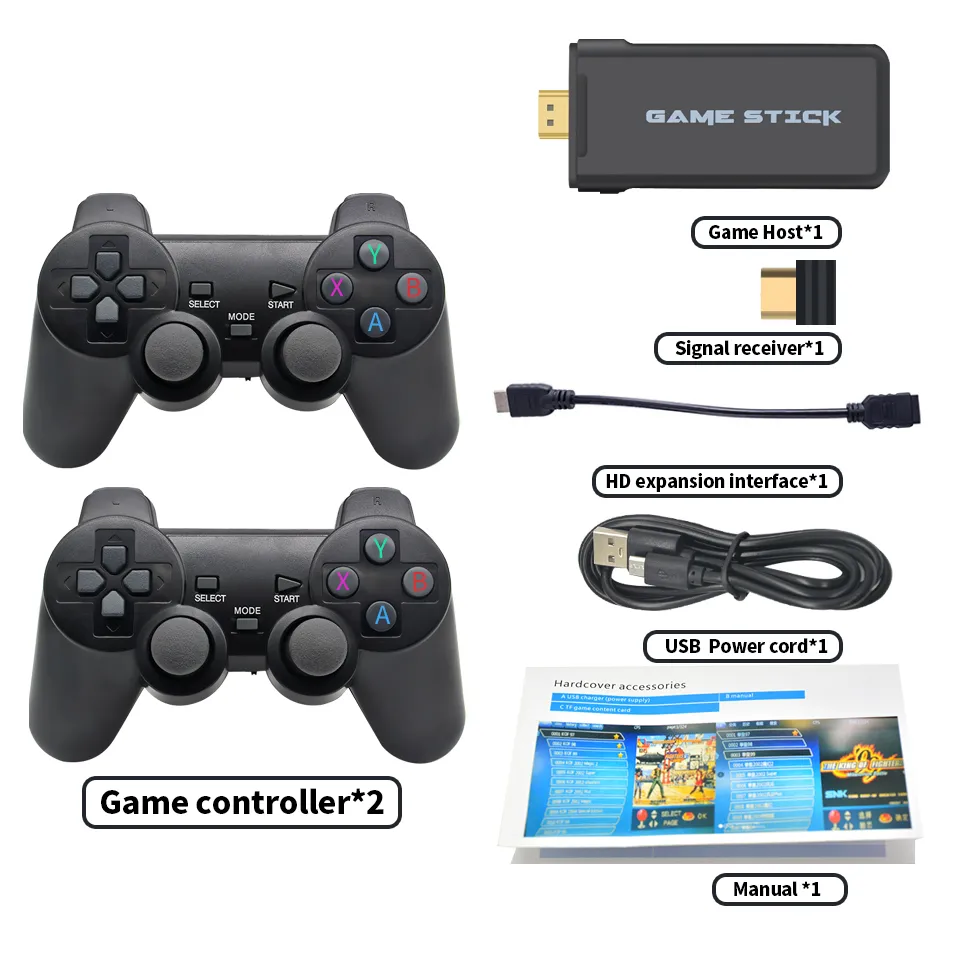 Портативная консоль видеоигр 4K TV с 24 г беспроводной контроллера поддержки CPS PS1 Classic Games Retro5543402