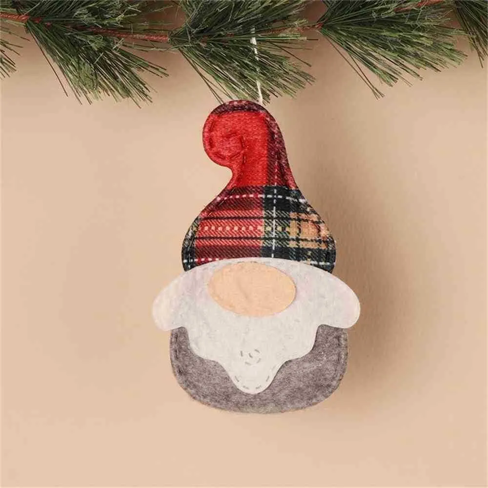 Bambola senza volto patchwork scozzese di Natale Babbo Natale Mini Xams Ciondolo albero Festa creativa Porta finestra Regali carini bambini a casa