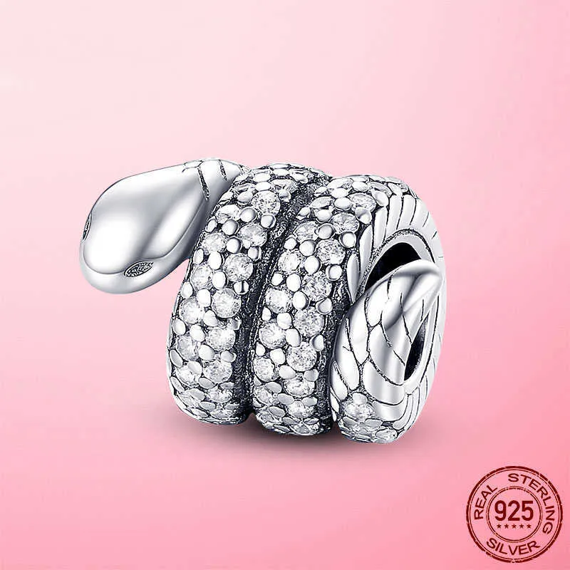 2021 Новый 925 Серебряная серебряная змея кофейная чашка собака Cz Cactus Charm Beads Fit Оригинальный браслет Pandora