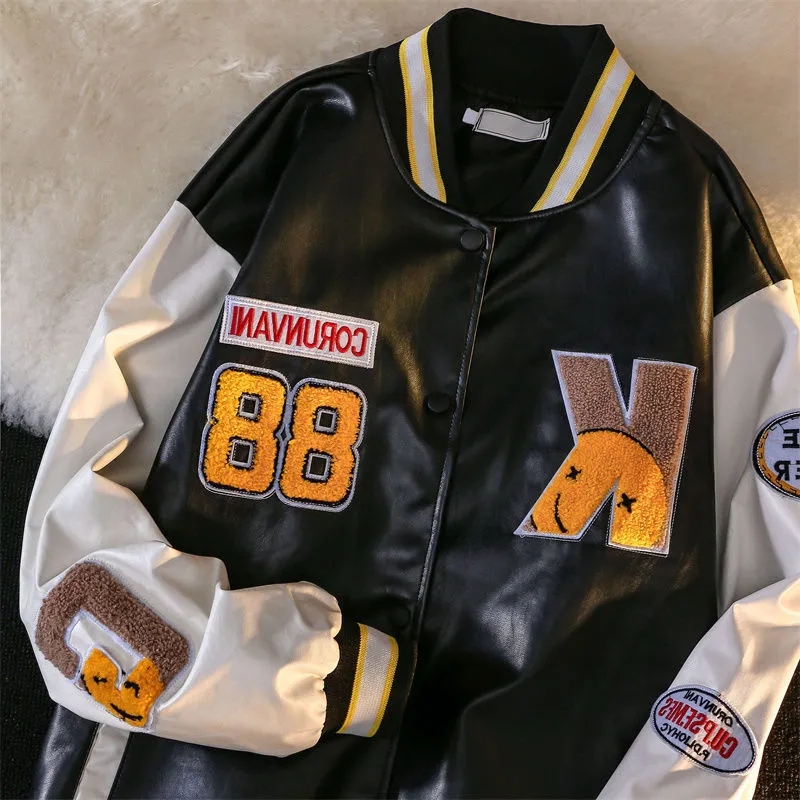 Harajuku bomber jackor kvinnor kappa män par baseball jacka höst unisex pojkvän stil varsity hiphop streetwear 220301