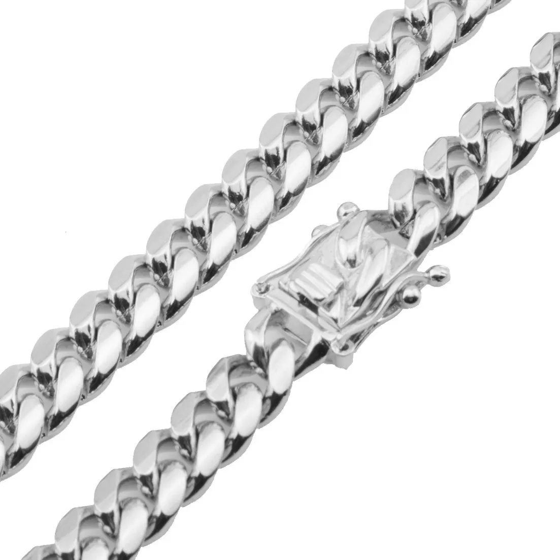 Miami Cuban Link Chain Necklace Men Hip Hop Gold Silver Necklaces Stainless Steel Jewelry350G