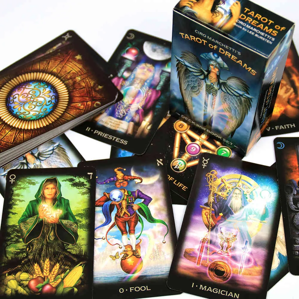 Tarot of Dreams Português 83 Cartões Fortune Telling Ciro Marchetti Deck Divinate Book Sets for Beginners Game Saleg011