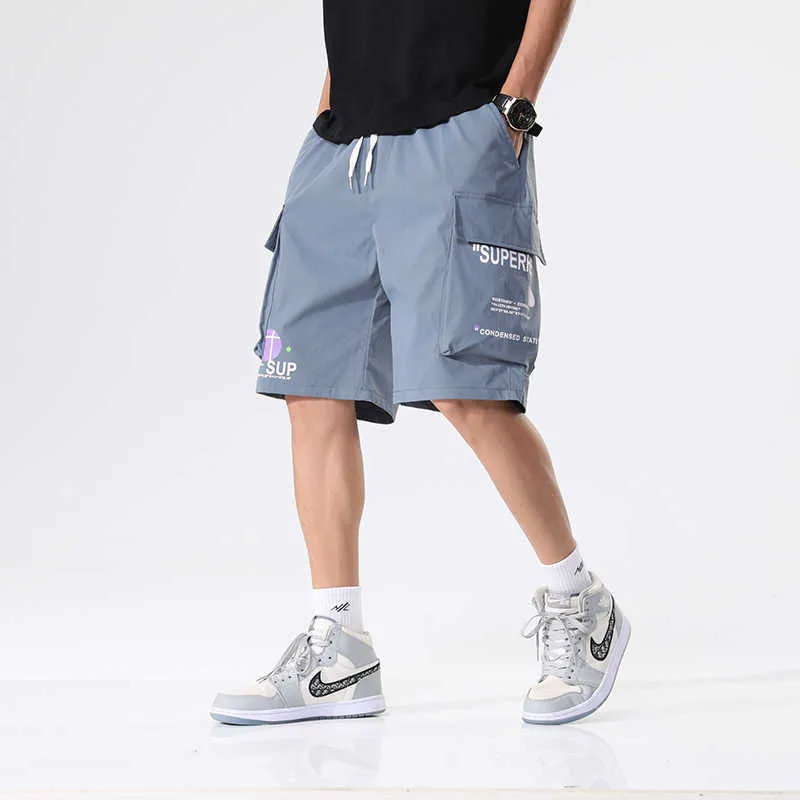 Sommar last shorts män multi-fickor hip hop streetwear baggy jogger manlig avslappnad strand plus storlek 8xl 210629