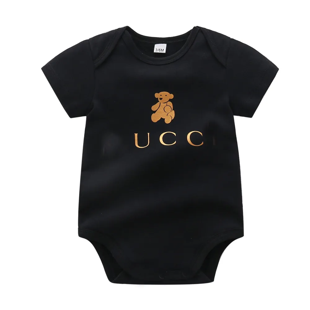 Yaz 2021 Bebek Erkek Kız Giysileri Yenidoğan Bebek Romper Tek Parça Pamuk Bebek Tulum Kısa Kollu Karikatür Yürümeye Başlayan Kostüm