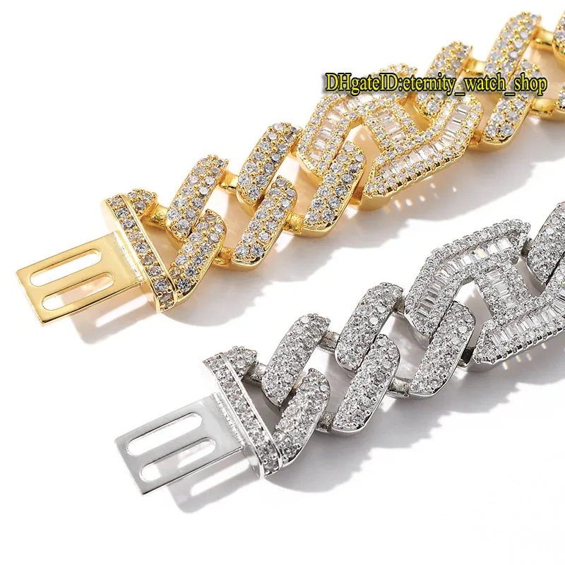 éternité nouveau 3 1 hip hop CZ collier incrusté de diamants haut de gamme fermoir rabattable barre de 15 mm de large chaîne cubaine collier pour hommes Iced Out mens br326G