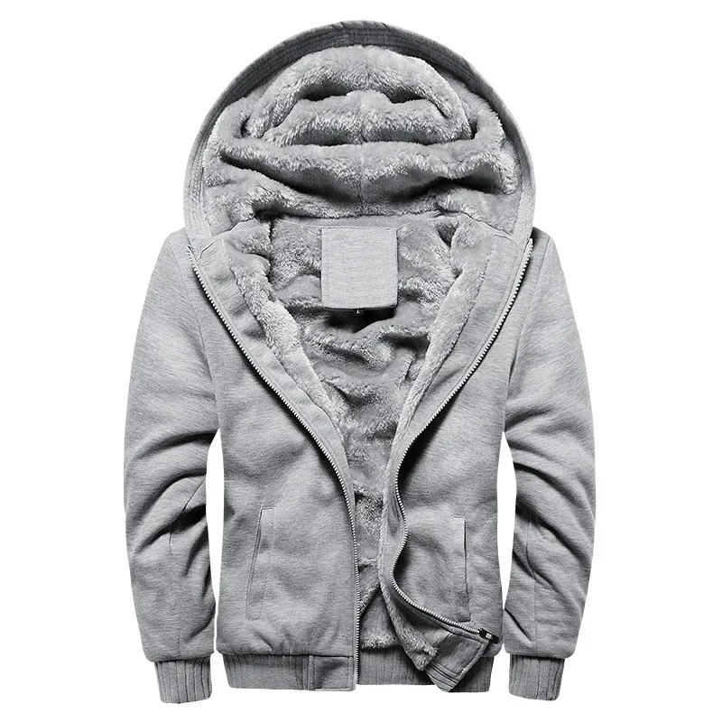 Men's Hoodies Sweatshirts Winter Thick Warm Fleece Zipper Coat Sportwear Male Streetwear 4XL 5XL 220928