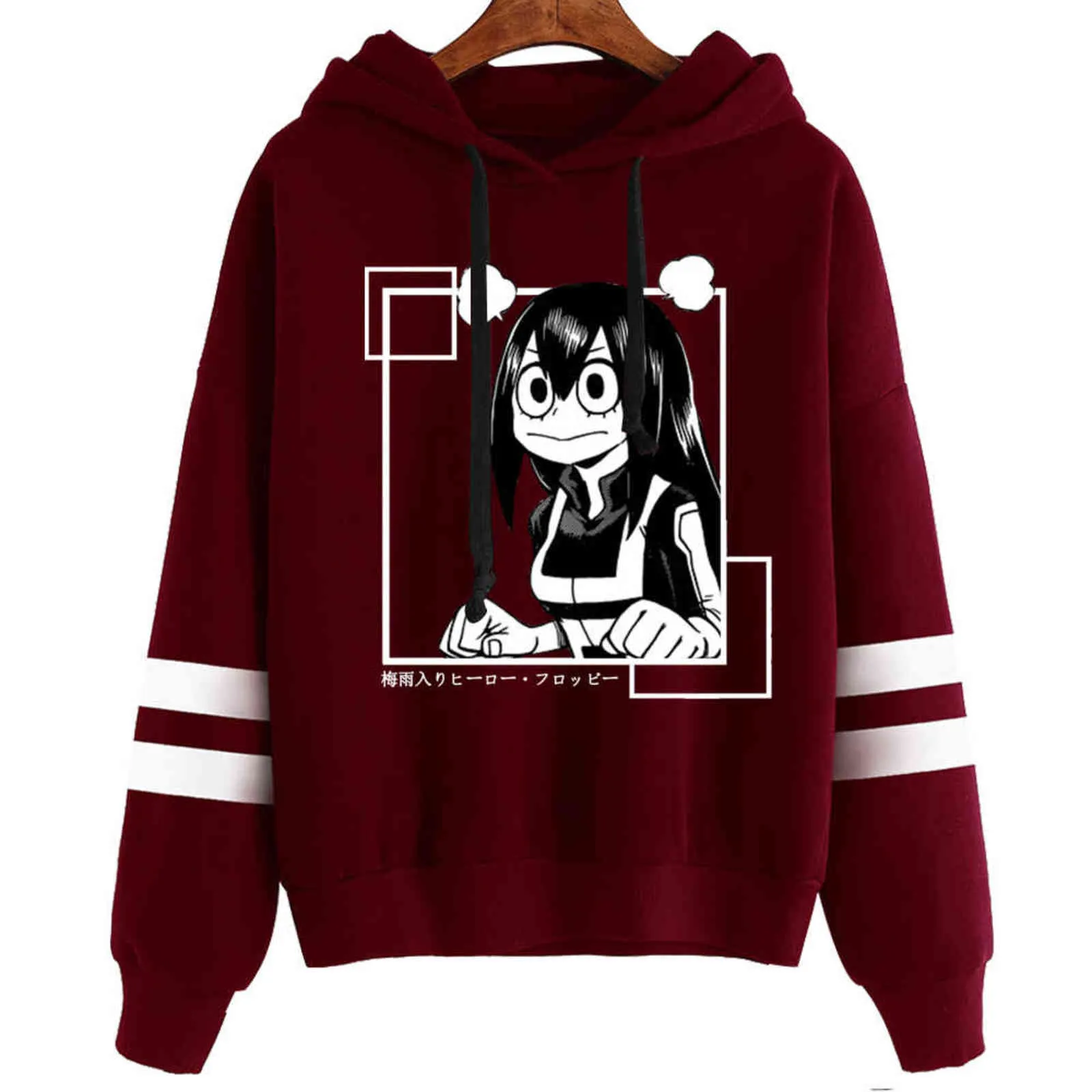 2021 Anime My Hero Academia Cosplay chaquetas Kawaii hombres sudaderas con capucha Anime Manga Asui Tsuyu Tops ropa Y211122