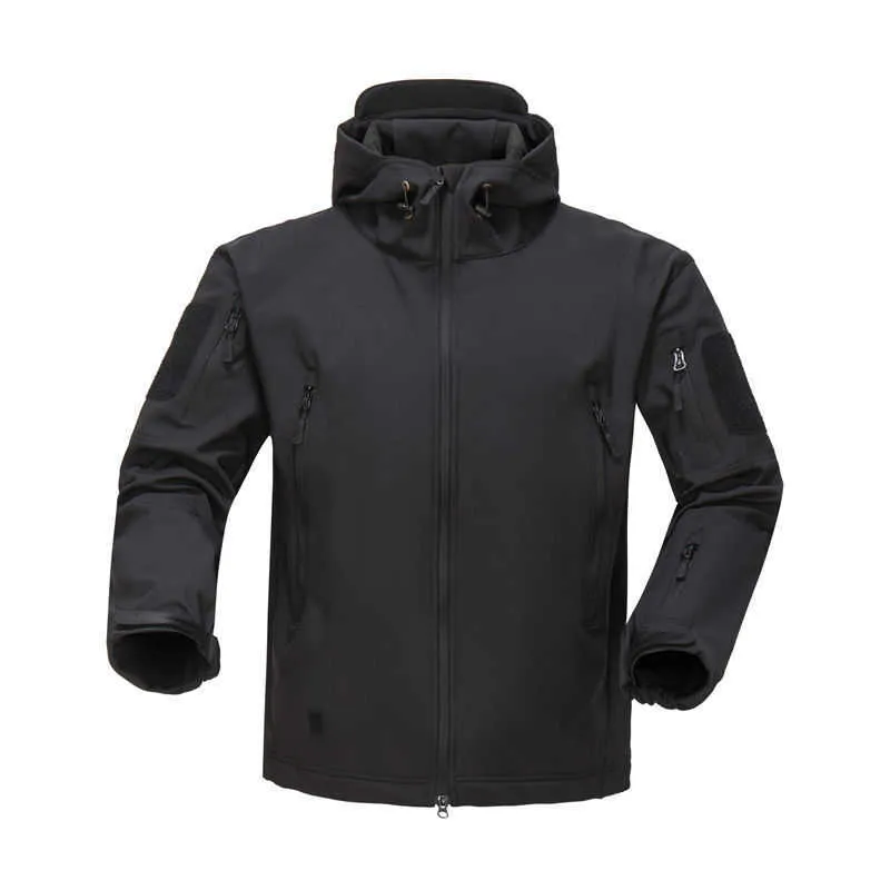 Veste Tactique Hommes À Capuche Militaire Polaire Thermique Résistant À L'eau Soft Shell Neige Ski Manteau D'hiver Randonnée À L'extérieur Survêtement 210927