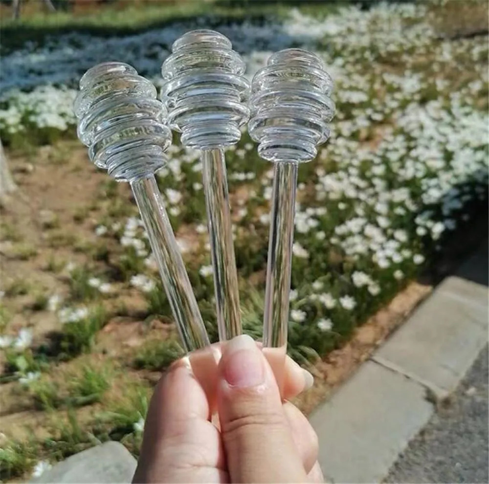 Honey Spoon Glass Honey Dipper Syrup Dispenser Stick 6 Inch Glass Honey Stick stirrer for Jar Kitchen Accessories gyq