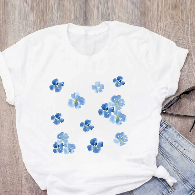 Frauen Grafik Blume Tumblr Floral Mode Druck Sommer T-Shirt Hemd Tops Dame Kleidung Frauen Kleidung T-shirt Weibliche T Shirt x0527